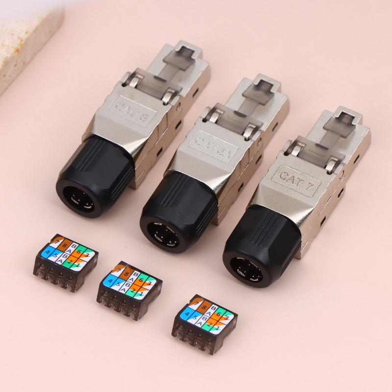 1 шт. Разъем Rj45 Cat8 Cat7 Cat6A Экранированный Без Инструмента Модульный Завершающий Штекер 2000 МГц 40G Lan Кабель Для 22Awg-24Awg