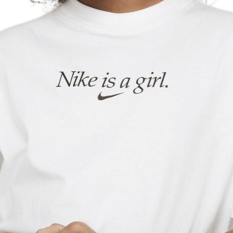 Nike Спортивная одежда Футболка с круглым вырезом и коротким рукавом в стиле кэжуал Детские топы Белый FD0940-100