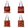 Рождественская холщовая сумка-шоппер Харадзюку Счастливого Рождества Дорожная наплечная сумка Многоразовая Вместительная Складная сумка-тоут Сумка CLE