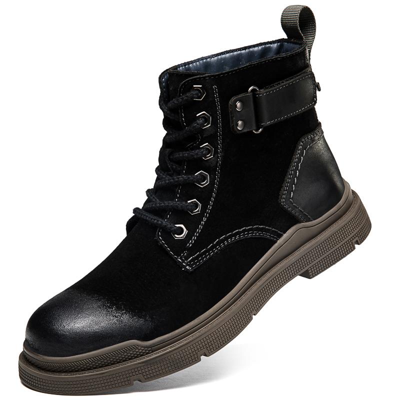 100% натуральная кожа мужские ботинки на шнуровке дышащая обувь с высоким верхом повседневная мужская зимняя обувь осенние зимние ботинки ботинки для пустыни