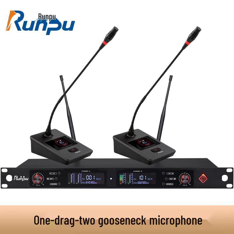 Профессиональная беспроводная UHF-система с микрофоном на гибкой стойке Runpu (Китайская версия)