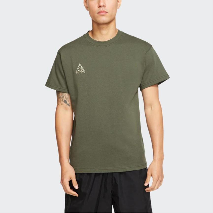 Nike Футболка с логотипом ACG, мужские топы, цвет хаки, зеленый BQ7343-325