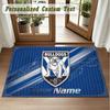 Crystal Velvet Square Rug Custom NameCanterbury-Bankstown Bulldogs Pattern Non Slip Home Floor Decor Rug