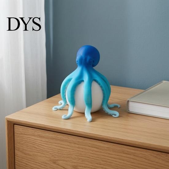 Dimmable Bedside Nightlight 3D Printed Octopus Night Light, Creative Table Lamp with Remote Control, 7 Color RGB Gradient Sleep LED for Kids Bedroom &