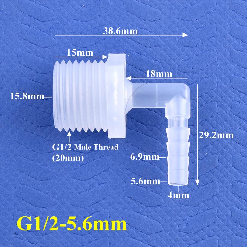 10 шт. PP Pagoda угловой соединитель G1/8 1/4" 3/8" 1/2" 3/4" наружная резьба до 2,8~19,5 мм адаптер для аквариума воздушный насос шланговое соединение садовый водопровод соединение