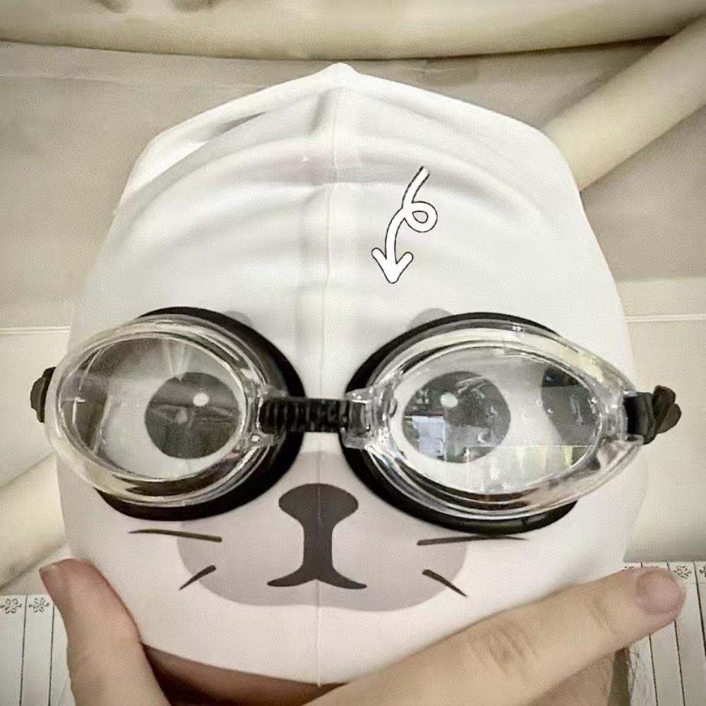 Waterproof Swimming Hat Cartoon Animal Printed Cap Cute Silicone Swim Cap  Pool Use