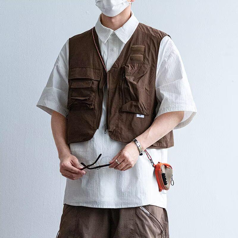 Японский ретро рабочий жилет - короткий стиль