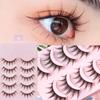 5 Pairs Manga Lashes Cos Dance Performance Eyelash Handmade Eyelashes Female Japanese 3D Natural Faux Mink Lash Extension
