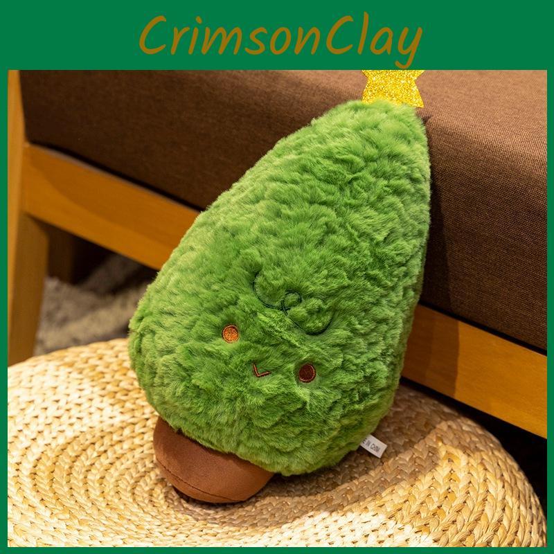 35cm Christmas Green Tree Plush Pillow Doll For Room And Sofa Decoration