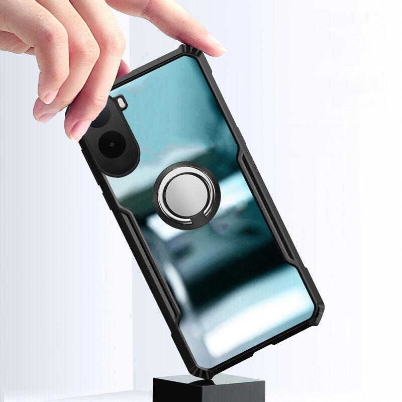 For Xiaomi Poco C81 Pro Case Hard Phone Case Clear Transparent Shockproof Car Navigation Holder Ring for Xiaomi Poco C81 Pro Phone Casing