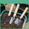 Прочный набор садовых инструментов с деревянной ручкой для рыхления почвы и посадки