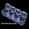 28 Slots Nail Art Box Empty Divided Case Nail Tips Rhinestone Beads Gems Storage Box