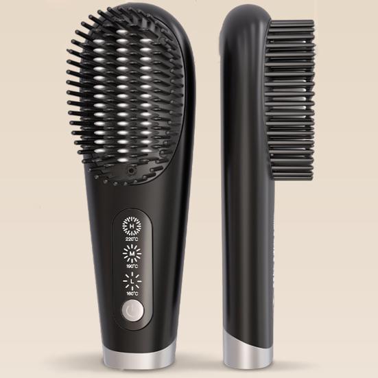 Портативный выпрямитель для волос, 3 температуры, быстрый нагрев, USB аккумулятор, отрицательные ионы, горячая щетка, электрическая расческа для укладки вьющихся волос