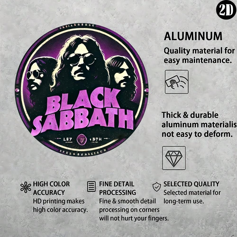 Black Sabbath 8x8 Inch Round Heavy Metal Tin Sign Wall Art Decor Gift for Home Bar Cafe Indoor Outdoor