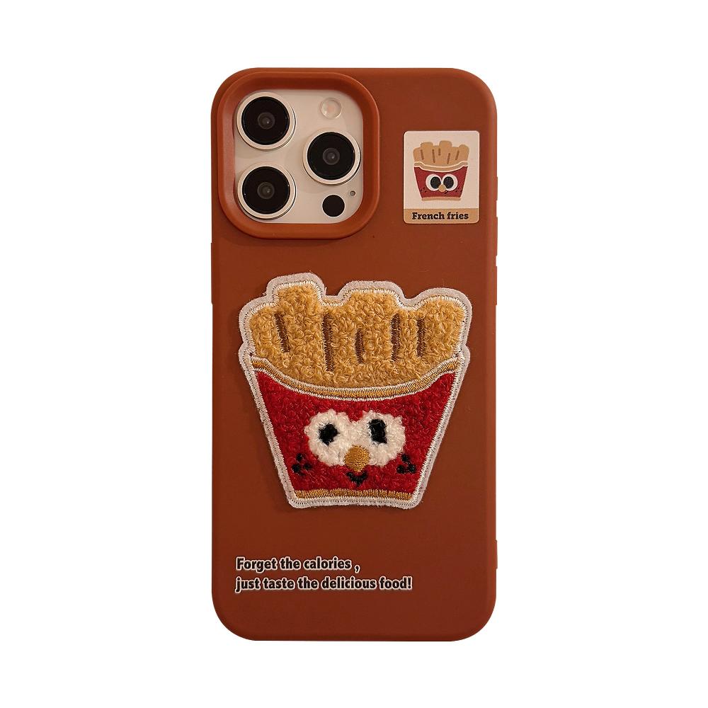 Пушистый чехол-картошка фри Подходит для моделей IPhone 15 Pro Max, Apple 16 и IPhone 17. 3D Защитный чехол для нескольких моделей iPhone.