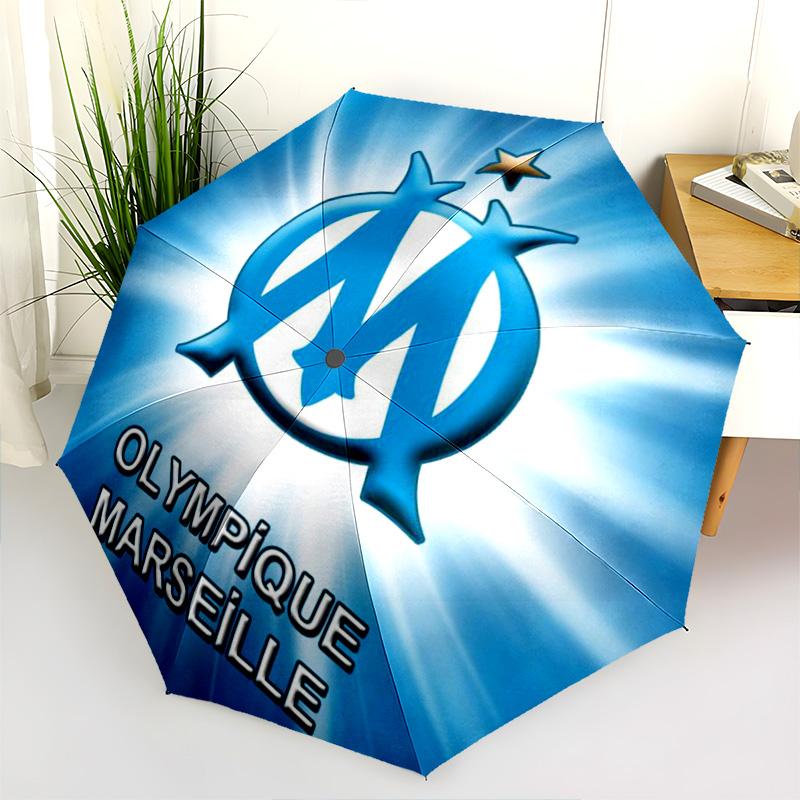 Blue Star Football Emblem Folding umbrella Suitable for all seasons travel Sun umbrella printing outdoor