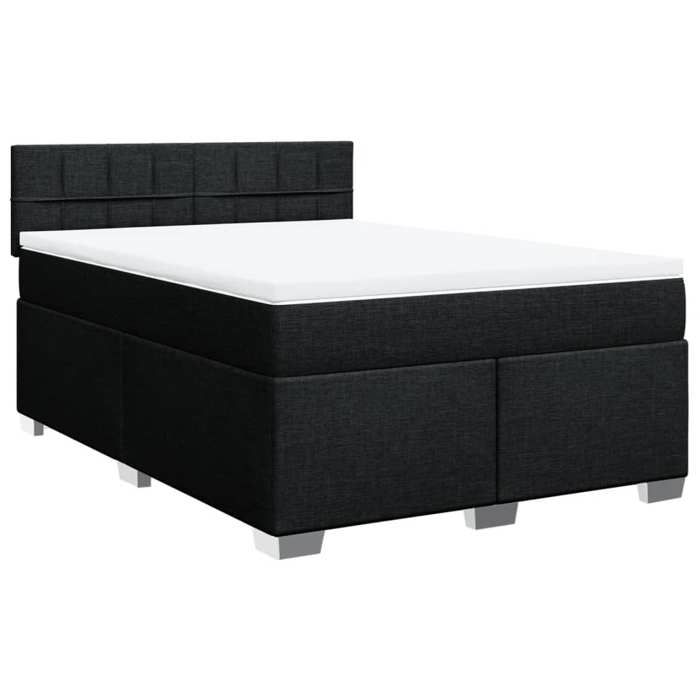 Maison Exclusive - Sommier à lattes de lit avec matelas Noir 140x200 cm Tissu