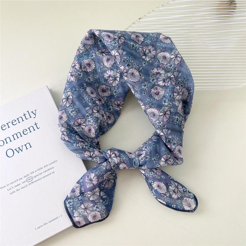 Маленький квадратный шарф из хлопка и льна, шелковый шарф, женский, весна и осень, новый стиль, художественный и универсальный, модный, темпераментный шарф-повязка на голову