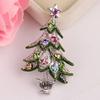 XMAS Small Gift Decor Accessories Crystal Woman Christmas Tree Brooches Jewelry Lapel  Pins