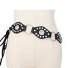 Rivet Retro Metal Buckle Leather Splicing Waist Belt Bohemian Style For Trendy