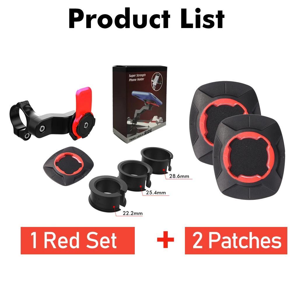 Motorcycle Bike Phone Holder Stand Bicycle Quad Lock Phone Holder Bike Holder 360° Rotatable Navigation Support Security Bracket