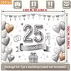 2D 25th Silver Wedding Backdrop, Silberhochzeit Themed Party Photography Background Banner