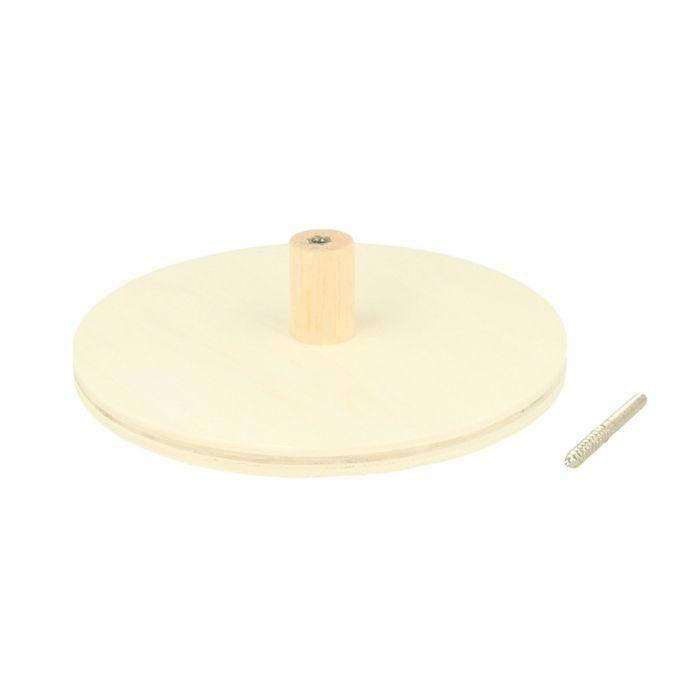 Patère - Artémio - Ronde - Bois - Beige - 15x4cm