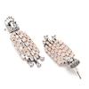 Women's Rhodium Plated Contemporary Drop Dual Tone Designer Earrings Jewellery