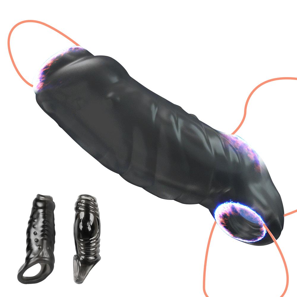 Penis Sleeve Enlargement Extender Male Condom Delay Ejaculation Cock Ring Trainer Enlarger Sex Toys for Men Dick Enlargemen