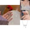 Butterfly Necklace Pendant Charming And Elegant Alloy Material White K Color