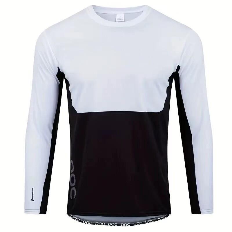 Mens Long Sleeve Mountain Bike Downhill Jersey Breathable Cycling Shirt Off-Road Racing Trail Riding