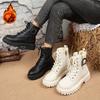 Женские мягкие эластичные зимние теплые холодные утепленные сноубутсы толстая подошва нескользящие износостойкие уличные повседневные спортивные ботинки Мартин из хлопка