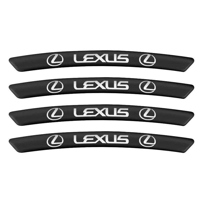 4Pcs Aluminum Car Badge Emblem Wheel Hub Rims Decor 3D Stickers For Lexus ES300 RX330 RX300 GS300 IS250 IS200 CT200h NX RX