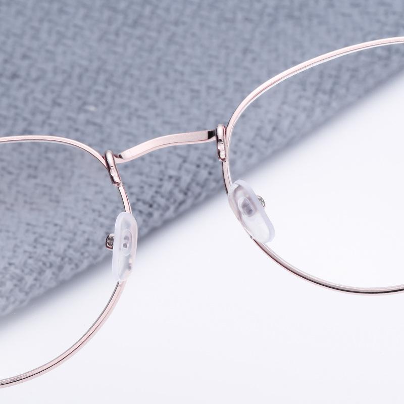 Retro Literary Slimming Face Glasses Frame Fashion Flat Lens Ultra Lens Light Metal Comfortable Versatile Geometry
