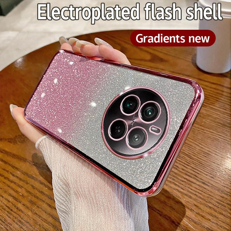 Чехол для Realme 12 Pro Чехол для телефона Realme 12Pro с блестящим покрытием, силиконовый объектив камеры, мягкая задняя крышка