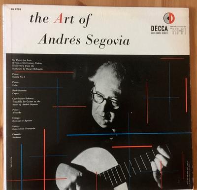 Виниловая пластинка АНДРЕС СЕГОВИЯ - Искусство Андреса Сеговии DL9795 Decca 1956 Канада Классика Б/у
