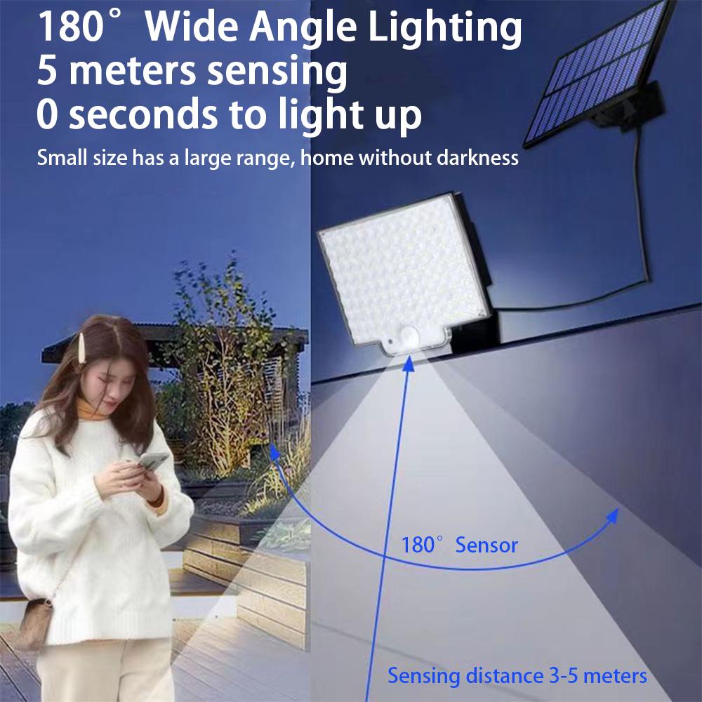 106LED сплит солнечный светильник уличный водонепроницаемый с датчиком движения прожектор пульт дистанционного управления 3 режима для патио гаража заднего двора