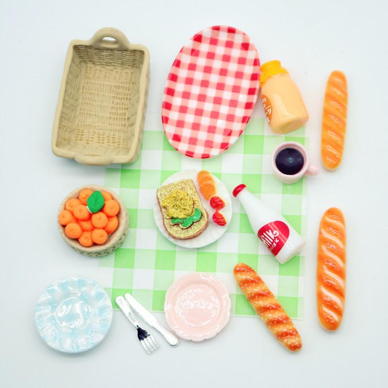 1 Набор Кукольный домик Мини Завтрак Игра Дим Сам Хлеб Джем Тарелка Модель Миниатюрная Кухня Готовка Выпечка Модель Сделай сам Кукольные Аксессуары