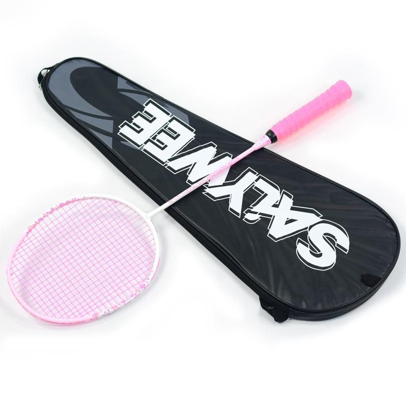 Blossom Rain Women's Composite Carbon Fiber Badminton Racket Ultra-Light 26lbs Pre-Strung, Macaron Pastel Colors , Free Bag