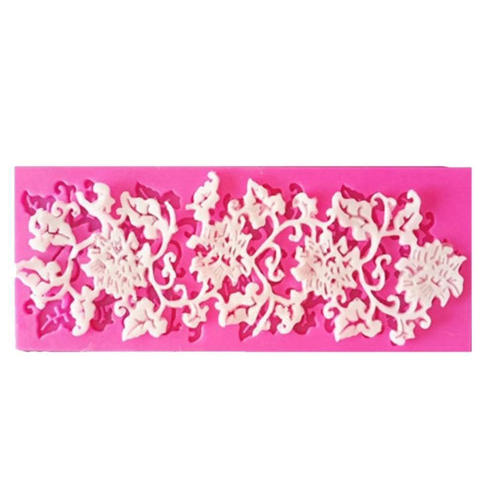 Цветок и лист Sugarcraft силиконовая кружевная помадка для тиснения торта DIY плесень