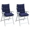 Low back Chair Cushions 2 pcs Navy Blue Oxford Fabric