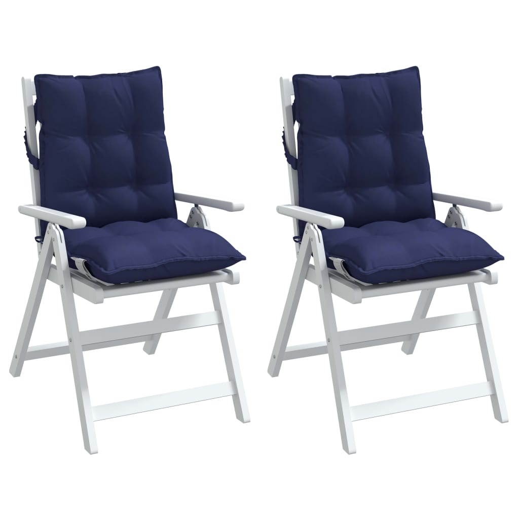 Low back Chair Cushions 2 pcs Navy Blue Oxford Fabric