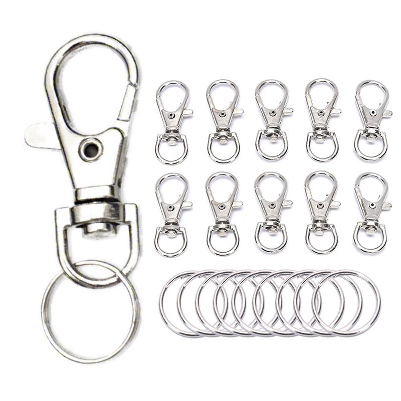 50Pcs Metal Swivel Lobster Clasps Clips Hook Diy Jewelry Craft