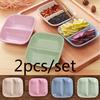 2pcs Wheat Straw Seasoning Dish Multi-purpose Drain Dish Calvings Sauce Vinegar Tableware Dinner Pla