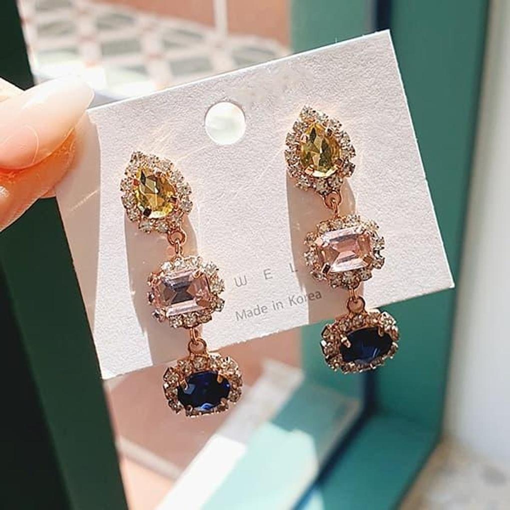 Women's 925 Silver Jenny 3 Water Drop Earrings