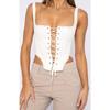 Летний женский темпераментный жилет без рукавов с короткими рукавами и сексуальным галстуком