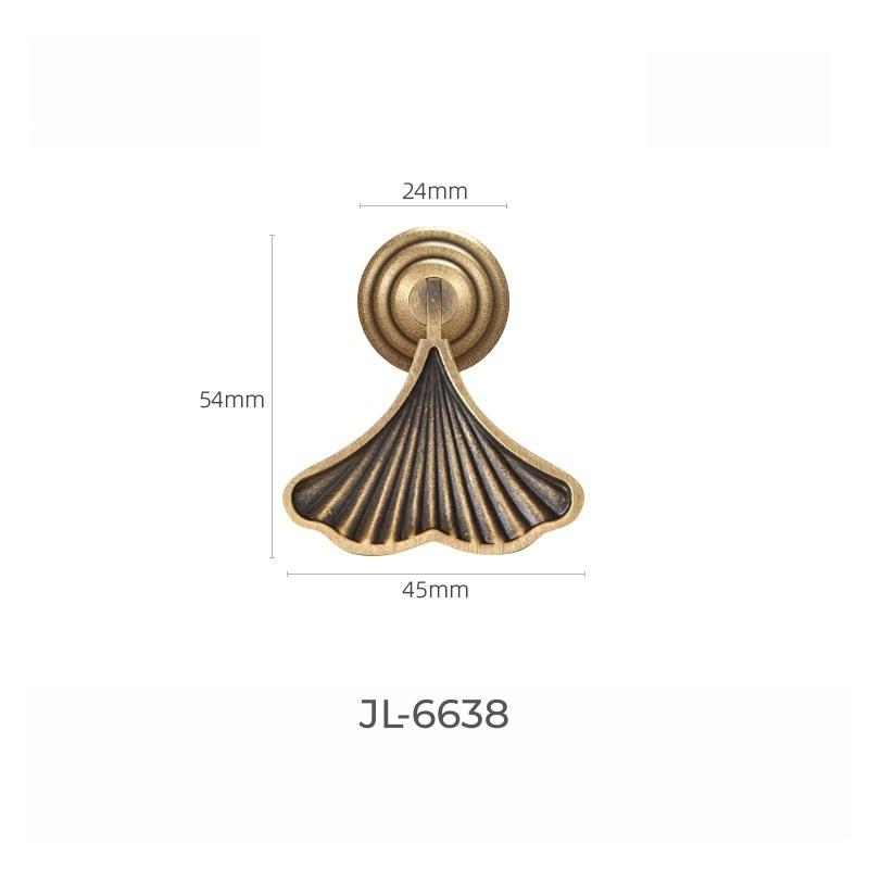 Nordic Solid Brass Eco-Friendly Wardrobe Handles Modern Minimalist Gold Single Hole Floral Cabinet Pulls for Kitchen Dresser