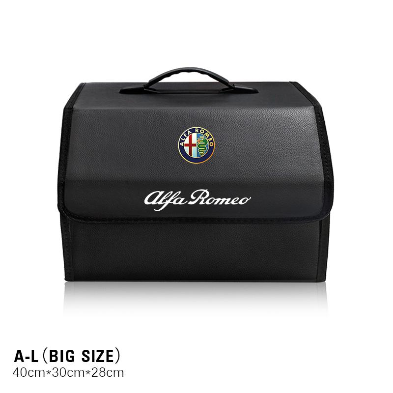 AGU1 Leather Folding Storage Box Car Trunk Tool Organizing Accessories For Alfa Romeo Giulietta Mito 159 Giulia Stelvio 156 147 Brera