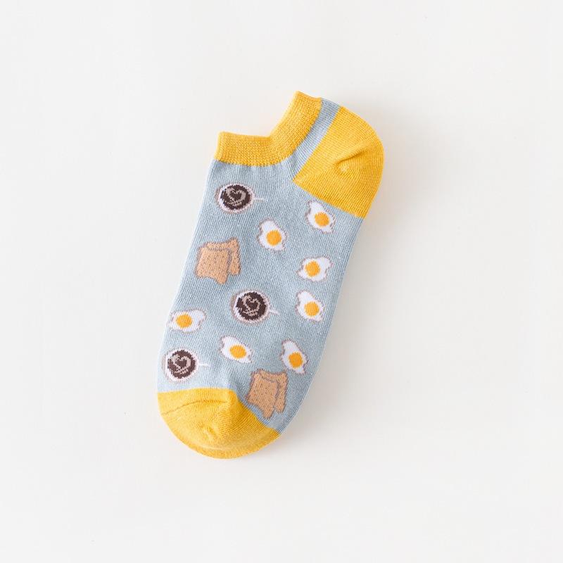 Lady Fashion Wind Pineapple Bird Poached Egg Cow Cartoon Colorful Cotton Sock Girls Ankle Socks