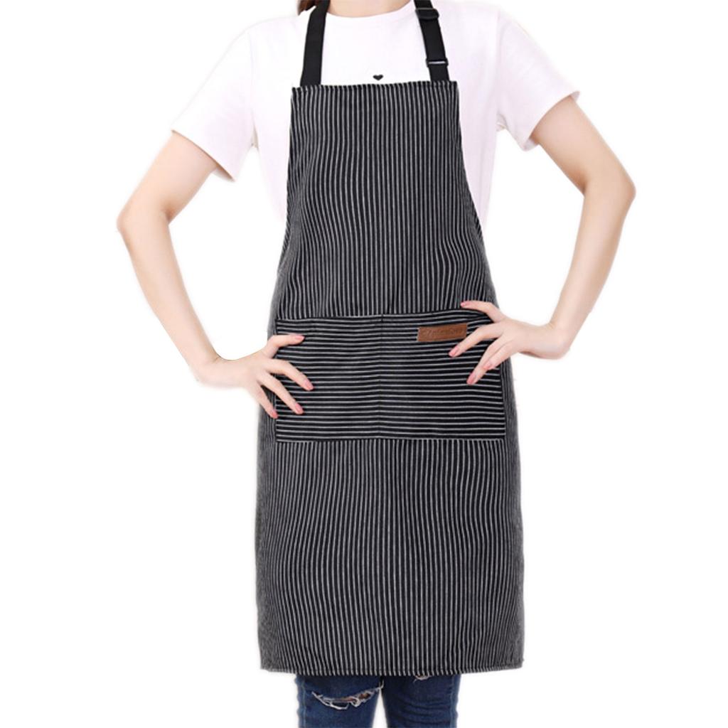 Stripe Bib Apron For Men Women Multifunctional Light Lace-up Apron For Home Kitchen